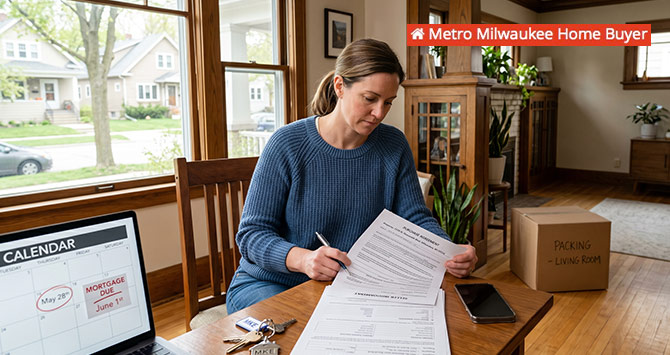 Homeowner in Milwaukee preparing to sell their house quickly before the next mortgage payment is due